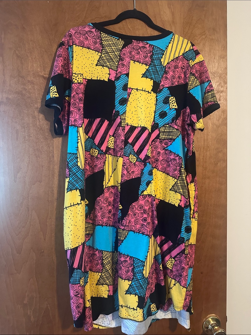 Disney Sally Nightmare Before Christmas Colorblock Patchwork Midi Dress - Picture 8 of 8